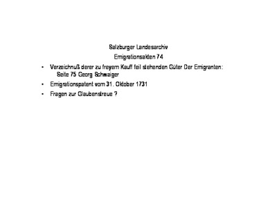 Datei-Vorschaubild - Landesarchiv_Emigrationsakt-74 Güterverkauf Emigrationspatent_1731.pdf