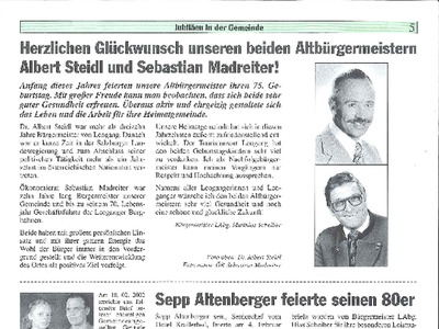 Datei-Vorschaubild - Gemeindezeitung_75ter-Geburtstag Steidl-Albert Madreiter-Sebastian Altenberger-Sepp_2002.pdf