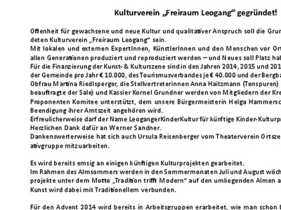 Datei-Vorschaubild - Gemeindezeitung_Kulturverein-Freiraum Gründung_2015.pdf