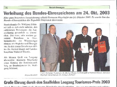 Datei-Vorschaubild - Gemeindezeitung_Bundes-Ehrenzeichen Tourismuspreis Mayrhofer-Hermann_2003.pdf