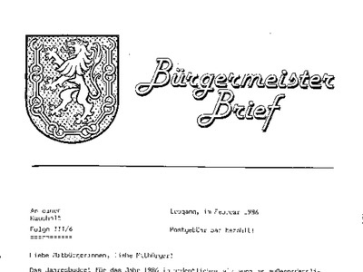 Datei-Vorschaubild - Bürgermeisterbrief_1986-02 Jahresvoranschlag-1987 Mariensingen Fremdenverkehrsgesetz_1986.pdf