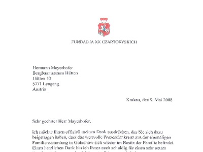 Datei-Vorschaubild - Czartoryski-Stiftung_Dankschreiben Kreuzübergabe_2008.pdf