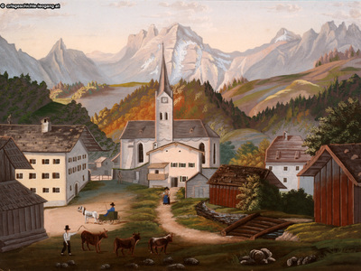 Datei-Vorschaubild - Lahnsteiner-Josef Konsistorialarchiv_Dorfansicht-Farbe_1850.jpg