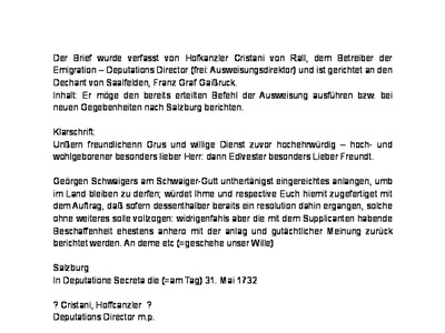 Datei-Vorschaubild - Landesarchiv Christiani_Vertreibung Schwaiger-Georg Urgenz_1732.pdf