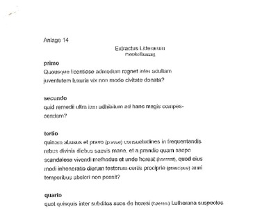 Datei-Vorschaubild - Konsistorialarchiv Extractus-Litterarum_Fragen Verdächtige Unbelehrbare Schwaiger-Georg_1731.pdf