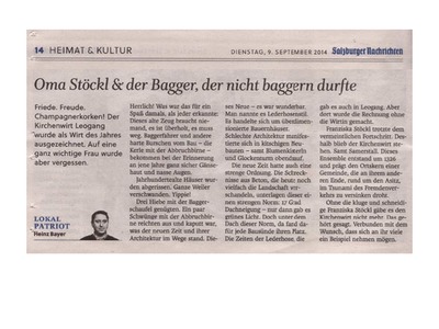Datei-Vorschaubild - Salzburger-Nachrichten_Kirchenwirt Oma-Stoeckl-und-der-Bagger-der-nicht-baggern-durfte_2014.pdf