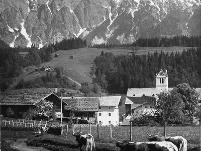 Datei-Vorschaubild - Höck-Leonhard_Dorf Madreitgasse Kühe Mitterhorn_1965.jpg