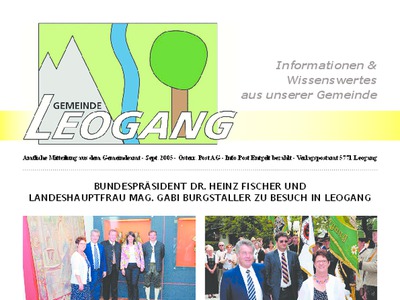 Datei-Vorschaubild - Gemeindeamt-Leogang_2005-09 Bundespräsident-Fischer-Besuch Dorffest-2005 Mayer-Werner-Goldenes-Ehrenzeichen Krallerhof-Fest-der-Sinne-Eröffnung_2005.pdf