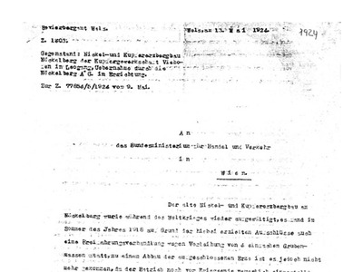 Datei-Vorschaubild - Bergamt-Wels_Gutachten Nickel Kupfer Ni-Cu Erzvorkommen_1924.pdf
