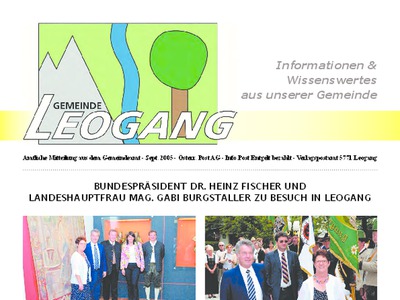 Datei-Vorschaubild - Gemeindezeitung_2005-09 Bundespräsident Fischer-Heinz Bergbaumuseum_2005.pdf