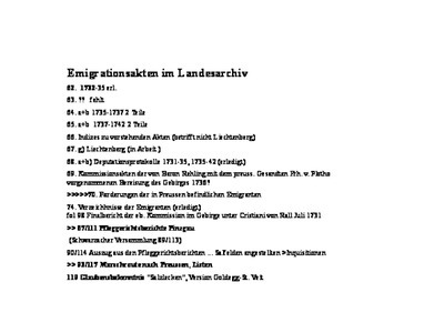 Datei-Vorschaubild - Landesarchiv_Emigrationsakten Aktenverzeichnis Landesarchiv_2008.pdf