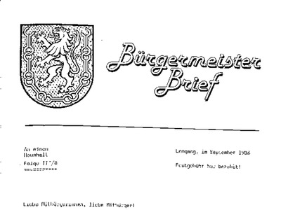 Datei-Vorschaubild - Bürgermeisterbrief_1986-09 Wasserversorgung Freiteitanlage-Erweiterung Flächenwidmungsplan-1986 Dorffest-1986_1986.pdf