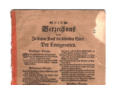 Datei-Vorschaubild - Landesarchiv_Verzeichnuß-der-zum-freyen-Kauff-stehenden-Güter-der-Emigranten_1732.pdf