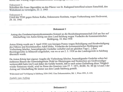 Datei-Vorschaubild - Widerstandsbewegung_Dokumente Jägerstätter-Franz Kafka-Helene Koller-Gustav_1934-1945.jpg
