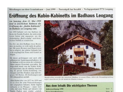 Datei-Vorschaubild - Gemeindezeitung_Eröffnung Kubin-Kabinett_1999.pdf